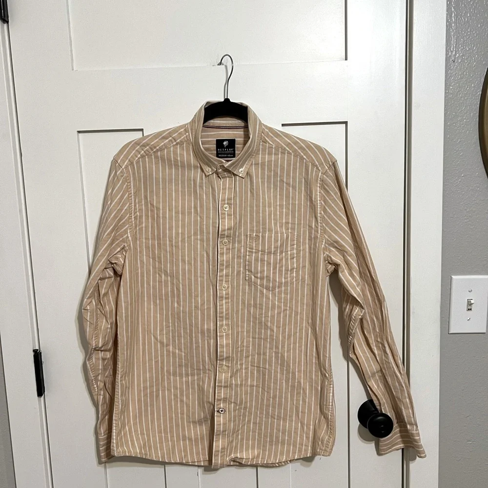 Netplay Heritage Workwear Mens Long Sleeve %100 Fine Cotton Shirt Size M